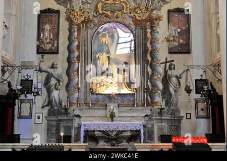 Deckenmalerei, Wallfahrtskirche, Renaissance-Kirche des Architekten Antonio da Sangallo, erbaut 1519-1540, Montepulciano, Toskana, Italien Stockfoto