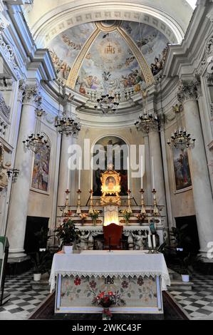 Deckenmalerei, Wallfahrtskirche, Renaissance-Kirche San Biagio, Architekt Antonio da Sangallo, erbaut 1519-1540, Montepulciano, Toskana, Italien Stockfoto