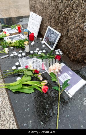 Mahnwache am 18. Februar 2024 für den verstorbenen Alexei Nawalny, Roncalliplatz, Köln, Nordrhein-Westfalen Stockfoto