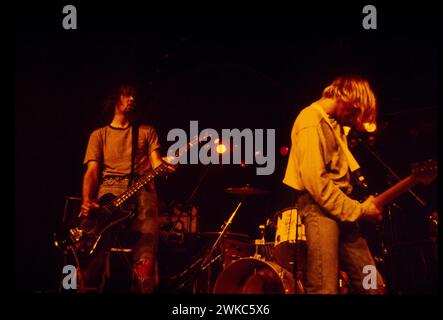 Kurt Cobain und Nirvana traten am 14. Juni 1991 live im Palladium in Hollywood auf. Nirvana war der Eröffnungsakt für Dinosaur Jr. auf dieser frühen Clubtour. Quelle: Kevin Estrada / MediaPunch Stockfoto