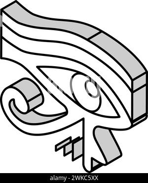 Auge ägypten isometrische Icon Vektor Illustration Stock Vektor