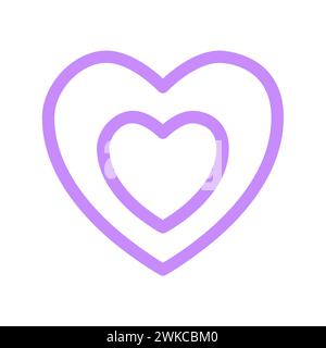 Symbol Für Doppeltes Violettes Herzfeld Stock Vektor