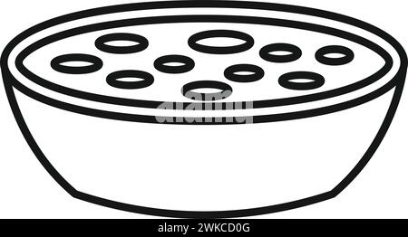 Fischcreme Suppe Symbol Umrissvektor. Gemüseschale. Essen kulinarisches Mittagessen Stock Vektor
