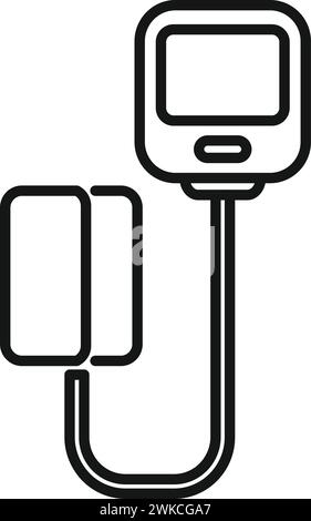 Symbol für Blutdruckdiagnosegerät Konturvektor. Klinikpatient. Allgemeine Bewertung Stock Vektor