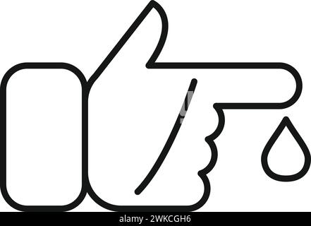 Blutdruckfinger-Symbol-Konturvektor. Resonanz im Labor. Körperklinik allgemein Stock Vektor
