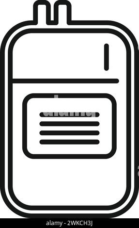 Konturvektor des Blutpaketsymbols. Klinik der Patientenversorgung. Allgemeine Körperdiagnostik Stock Vektor