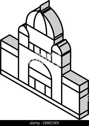 carlton Gardens isometrische Icon Vektor-Illustration Stock Vektor