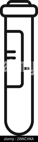 Symbol des Blutteströhrchens Konturvektor. Übersicht des klinischen Körpers. Maschinendiagnose Stock Vektor