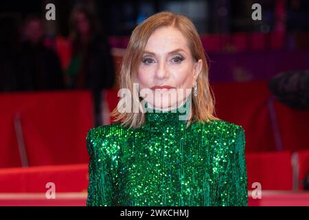 Berlin, Deutschland. Februar 2024. Isabelle Huppert besuchte die Yeohaengjaui Pilyo (A Traveler's Need) Premiere während des 74. Internationalen Filmfestivals Berlinale Berlin am 19. Februar 2024 im Grand Hyatt Hotel in Berlin. Foto: Aurore Marechal/ABACAPRESS.COM Credit: Abaca Press/Alamy Live News Stockfoto