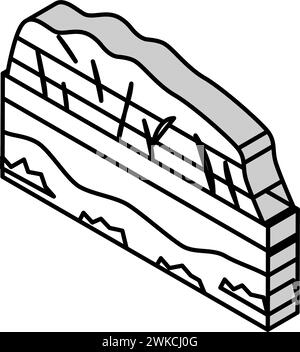 Isometrische Ikonen-Vektorillustration des uluru-Berges Stock Vektor
