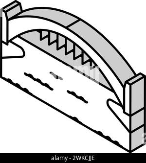 Isometrische Iconvektorillustration der hafenbrücke Stock Vektor