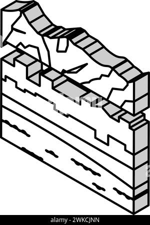 Isometrische Iconvektorillustration des alaska-Bundesstaates Stock Vektor