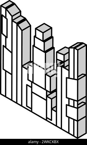 Mal quadratische isometrische Symbolvektorillustration Stock Vektor