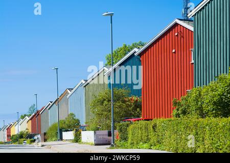 Bunte Holzhäuser in Kristiansund, Norwegen Stockfoto
