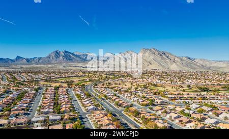 Luftaufnahme der weitläufigen Vorstadt von Las Vegas Stockfoto