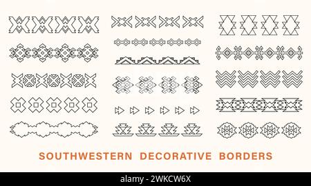 Die Grenzen Der Tribal Outline Setzen Den Südwesten Stock Vektor