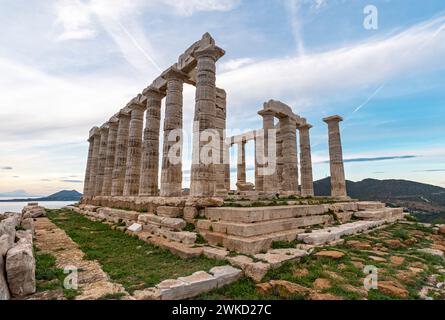 Der antike Tempel von Poseidon, Kap Sounion, Griechenland Stockfoto