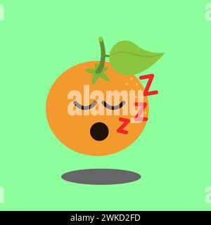 Kunst Illustration Zeichen Logo Vektor Symbol Symbol Kawaii Maskottchen Kritzelei Emoji Früchte von Orange Stock Vektor