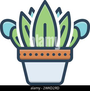 Symbol für Pflanze, Topf Stock Vektor