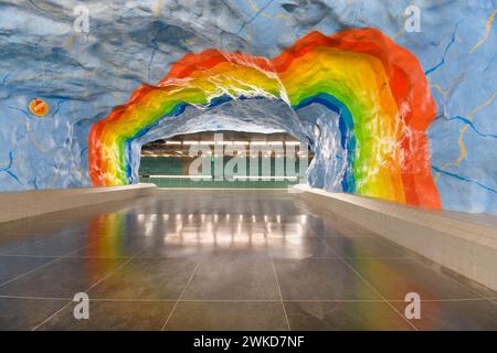 U-Bahn-Station Stadion in Stockholm, Schweden Stockfoto