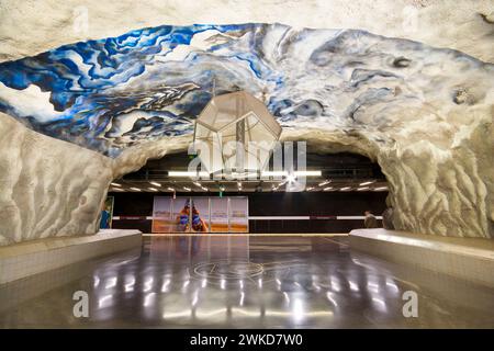 U-Bahn-Station Tekniska hogskolan in Stockholm, Schweden Stockfoto