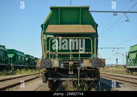 Kohletransport im Bahnhof La Nava, Puertollano Stockfoto