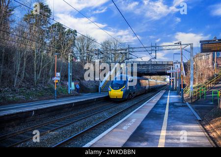 Der Bahnhof Hampton-in-Arden dient dem Dorf Hampton-in-Arden in den West Midlands Englands. Es liegt an der West Coast Main Line Stockfoto