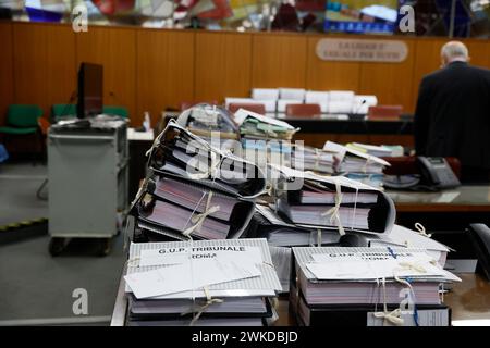 Roma, Italien. Februar 2024. Foto Cecilia Fabiano/LaPresse 20 febbraio 2024 Roma, Italia - Cronaca - Processo Regeni prima udienza al tribunale di Roma Nella foto: il processoFebruary 20, 2024 Roma, Italien - Regeni-Prozess vor Gericht in Rom im Foto: Der Prozess Credit: LaPresse/Alamy Live News Stockfoto