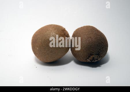 kiwi-Früchte-Nahaufnahme isoliert auf weißem Hintergrund Stockfoto