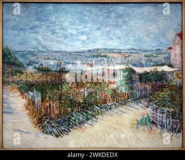 Montmartre hinter dem Moulin de la Galette (1887) von Vincent van Gogh (1853-1890) Stockfoto