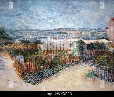 Montmartre hinter dem Moulin de la Galette (1887) von Vincent van Gogh (1853-1890) Stockfoto