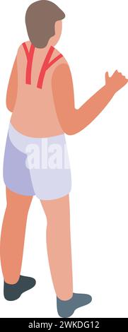 Schulter kinesio Stützsymbol isometrischer Vektor. Alternative Klebeband. Elastischer Halt Stock Vektor