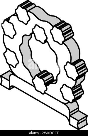 Abbildung des isometrischen Symbols für den Trauerkranz Stock Vektor