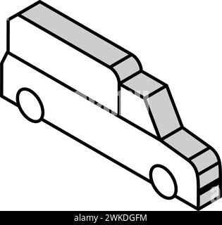 Leichenwagen Isometrie Vektorillustration Stock Vektor