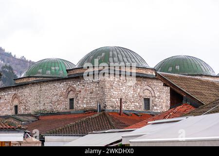 Bascarsija ist Sarajevos alter Basar und das historische Zentrum der Stadt, erbaut im 15. Jahrhundert. Stockfoto