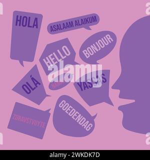 Internationaler Muttersprachstag Vektor Icon Illustration Muttersprachstag Sprechen Vektor Stock Vektor