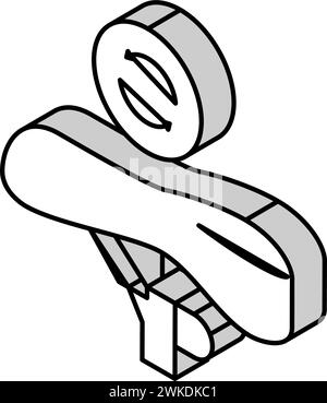 Isometrische Symbolvektorgrafik für die Einstellung des Fahrradsitzes Stock Vektor