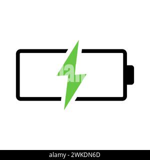 Symbol zum Aufladen des Akkus. Symbol für Schnellladung. Symbol für Schnellladung der Batterie. Vektorabbildung. Stock Vektor
