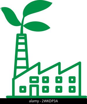 Symbol „ECO Industrial Factory“. Vektorgrafik umreißen Stock Vektor