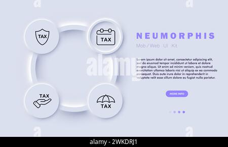 Symbol für Zinsposition. Finanzen, Behörden, Papierkram, Buchhaltung, Steuern, Einkommensteuer. Neomorphismusstil. Vektorzeilensymbol für Unternehmen und Anzeigen Stock Vektor
