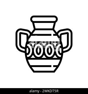 Kunst Illustration Symbol Icon Möbel Logo Haushalt Design Skizze Handzeichnung der Vase Urne Stock Vektor