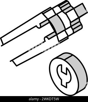 Fahrradgabel Begradigen isometrischer Symbolvektor Illustration Stock Vektor