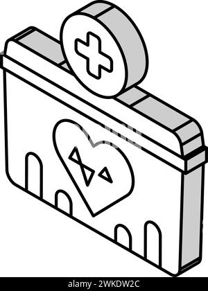 Medizinischer Behälter für Herztransport isometrische Icon Vektor Illustration Stock Vektor