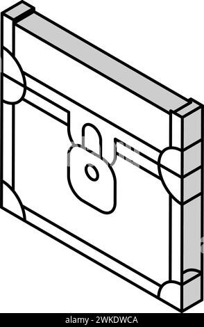 Illustration des isometrischen Symbols „geschlossener Brustkorb“ Stock Vektor