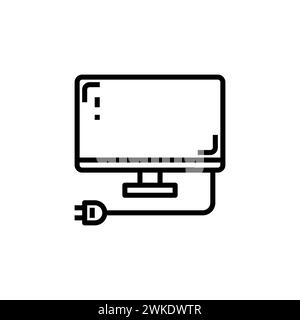 Kunst Illustration Symbol Icon Möbel Logo Haushaltsdesign Skizze Handzeichnung von Vintage tv tv tv Stock Vektor