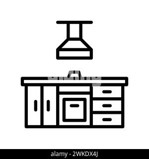Kunst Illustration Symbol Icon Möbel Logo Haushalt Design Skizze Handzeichnung von Küchenschränken Stock Vektor