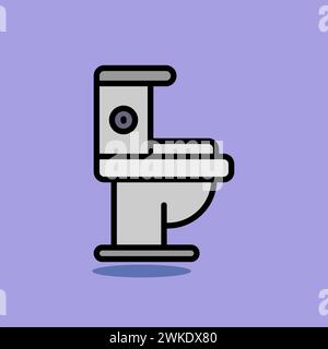 Kunst Illustration Symbol Icon Möbel Logo Haushaltsdesign Skizze Handzeichnung von WC Schrank Stock Vektor