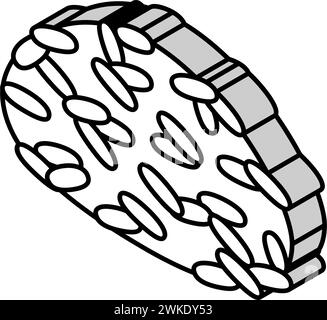Isometrische Vektorillustration für braunen Reis Stock Vektor