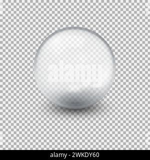Glaskugel isolieren. Transparentes Glas Vektor-Illustration. Runder Kristall. Stock Vektor