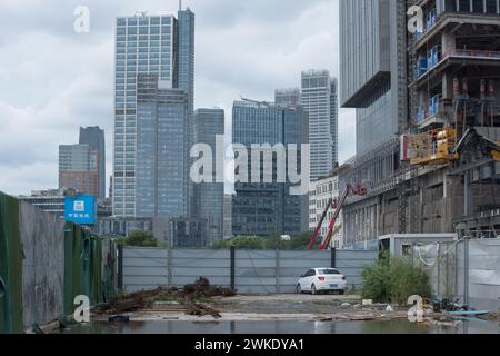 Shanghai, China - 31. August 2023: Shanghai's North Bund, ein offener Raum, der entwickelt werden soll Stockfoto